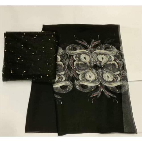 High quality African soft silk fabric for garment neat embroidery on the material with swiss voile lace tissu! LXF41908