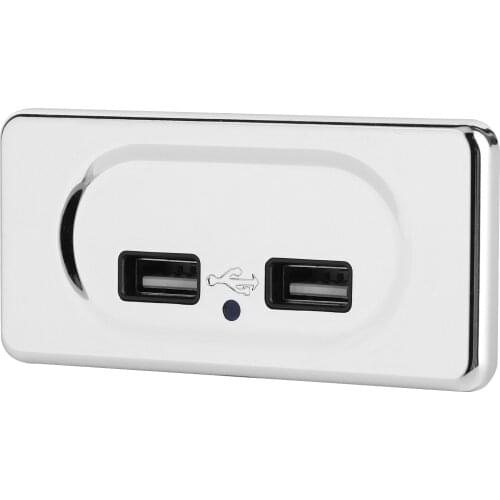 Dual USB Charger 3.1A Charging USB Ports Socket with LED for 12/24V Boat RV Caravan Replacement RV Accessories