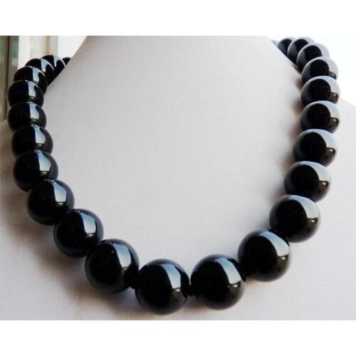 10mm Fine South Brazilian Black Onyx Necklace 18" WW