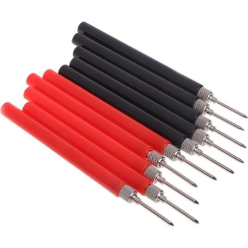 10pcs Spring Test Probe Tip Needles Insulated Hook Wire Connector Test Leads Pin for Multimeter Parts Accessories