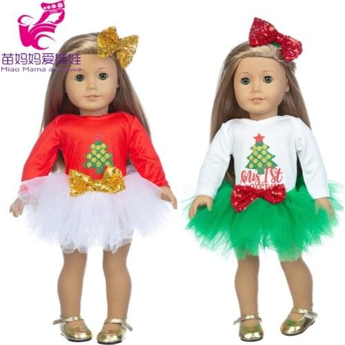 18" American og journey girl Doll clothes Christmas Dress for baby doll skirt child girl Xmas gift