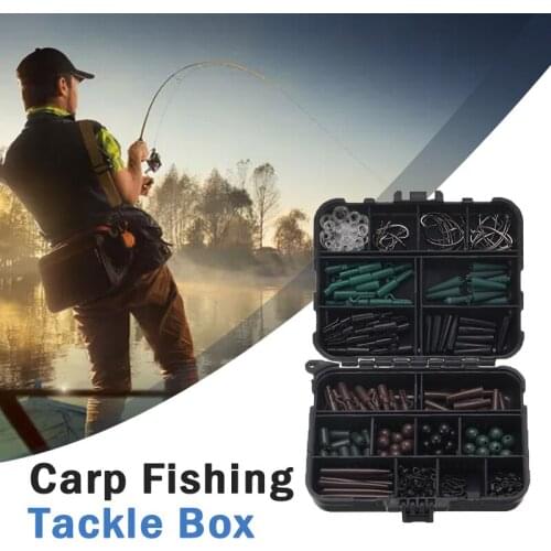 187pcs/Lot Fishing Accessories Carp Fishing Tackle Kit Including Hooks Fishing Swivels Snaps Swivels Baits Terminal Tackle
