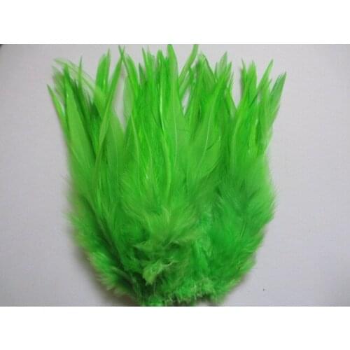 Wholesale 20 pcs beautiful apple green neck rooster feathers 10-15 cm / 4 to 6 inches