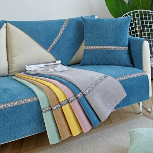 2019 New Chenille Sofa cushion four seasons universal fabric living room non-slip cushion full bag back towel Nordic sofa cover