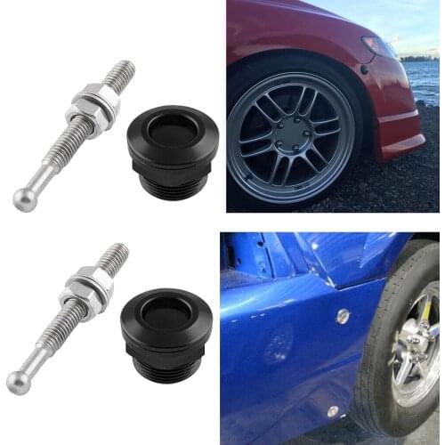 2x Heavy Duty Aluminum Hood Pin Kit - 0.87''/ 22mm Quick Release Latch for Mostly Car DIY - Black
