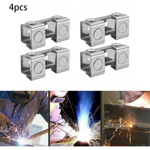 4PCS V Type Magnetic Welding Clamps Holder Suspender Fixture Adjustable V-Pads Fixture Holder Strong Welder Hand Tool Big Deal