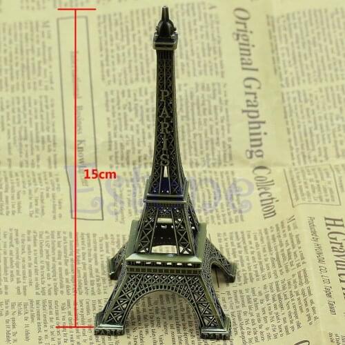 6 Sizes Bronze Tone Paris Eiffel Tower Figurine Statue Vintage Alloy Model Decor