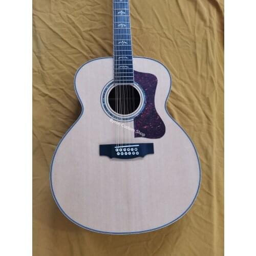 Free shipping all solid handmade customizeJumbo guitar 12 strings Vintage Fingerstyle Acoustic guitarra professional acoustic
