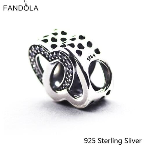 CKK Authentic 925 Sterling Silver Jewelry Entwined Love Original Fashion Charms Beads Fits Fandola Bracelets