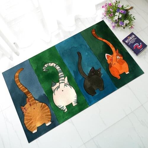Household Carpet Lucky Cat Printed Carpets For Living Room Rug Bedroom Carpet Bath Kitchen Mat Rubber Uptake Non Rug Water
