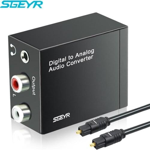 DAC Digital to Analog Audio Adapter Optical Toslink Coaxial to Analog R/L RCA Converter with 3.5mm Jack multimedia