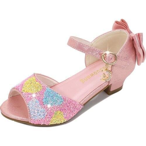 Kids Girls Princess Sandals 2021 Summer New Fashion Baby Girls Crystal Sandals Frozen Toddler Cute Party Dance Shoes