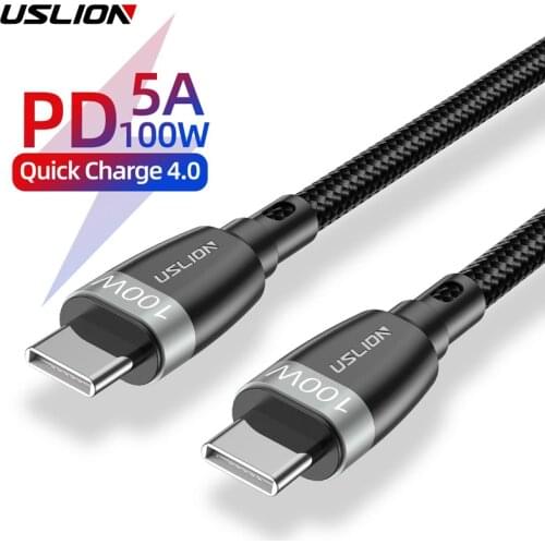 PD 100W USB C to Type C Cable For Xiaomi Redmi Note 8 Pro Quick Charge 4.0 Fast Charge for MacBook Pro Huawei Cable