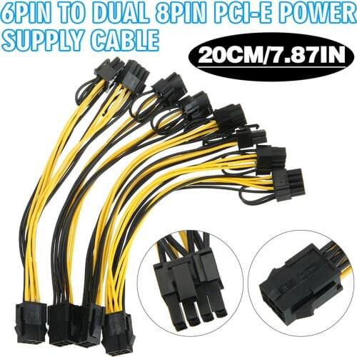4pcs 6-Pin to Dual 8-Pin Video Card Power Cable Durable PCI-E Power Supply Adapter Cord For Computer Graphic Card
