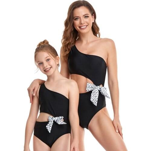 Parent-Child Swimsuits For Baby Girls 6 And 12 Years Bathing Suits For Women One Pieces Swimwears Fashion Popular Swimsuit