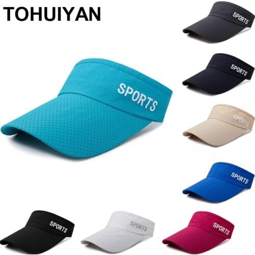 [TOHUIYAN] Summer Visor Hat For Women Casual Breathable Mesh Sun Cap Fashion Men Bone Golf Hats Outdoor UV Protection Sports Cap