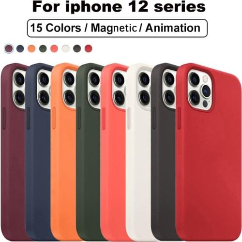 Original Apple Silicone Case with MagSafe for iPhone 12 Pro Max 12 Mini Cases Magnetic Animation iPhone12 Official Cover Logo