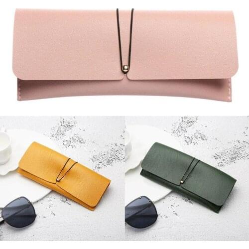 Fashion PU Leather Cover Sunglasses Case For Women Men Glasses Portable Drawstring Soft Glasses Bag Accessories