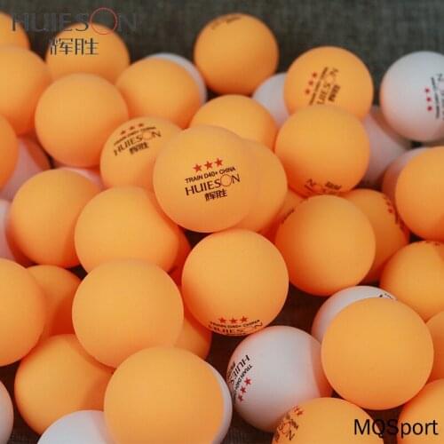 Huieson 50Pcs/Pack 3 Star New Material Training Seamed Table Tennis Balls D40+ ABS Plastic Ping Pong Balls for Training Fitness