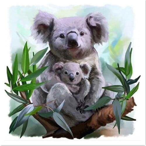 5d Diy Diamond Mosaic Diamond Painting Kit Koala Mother And Son On The Tree Diamond Embroidery Patterns Wall Art Home Decor