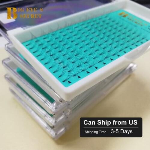 Big Eyes Secret 6D Short Stem Premade Fans 5trays/lot Lashes SHIP FROM US Premade Volume Lashes Eyelash Extensions