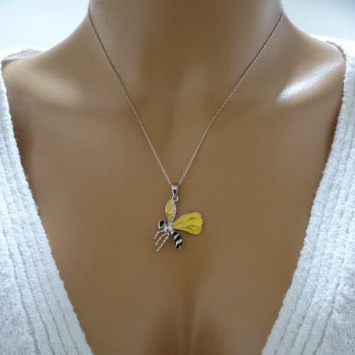 Bee Necklace 925 Sterling Silver Nature Lover Necklace