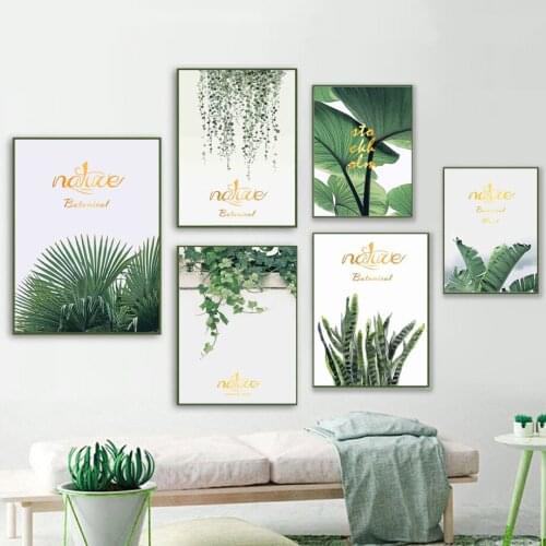 Palm Tree Banyan Plantain Pumpkin Leaves Wall Art Canvas Painting Nordic Posters And Prints Wall Pictures For Living Room Decor