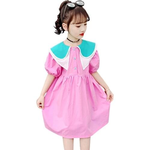 Girl Dresses Patchwork Dress Girls 2021 Summer Children Dress Casual Style Costumes For Girls 6 8 10 12 14