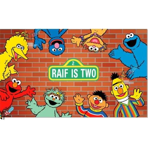 Custom sesame street red brick wall birthday backdrop High quality Computer print party photo studio background
