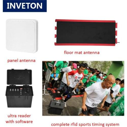 Race result software marathon rfid timing system uhf rfid transponder race with floor mat antenna/pvc wristband strap tags bib