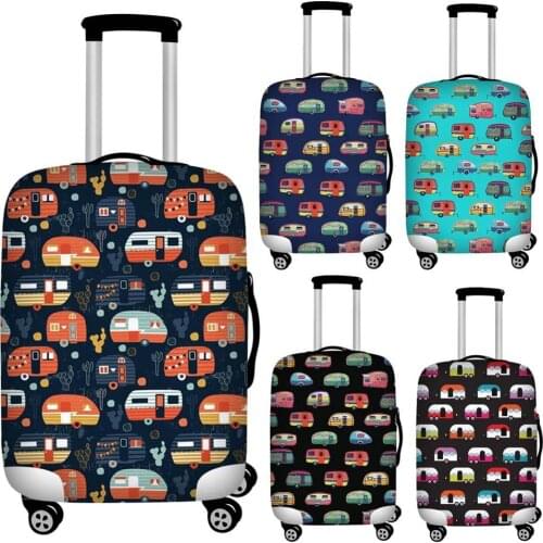 Car Pattern Luggage Dust Cover Stretch Protective Suitcase Cover for 18''-32'' Trolley Trunk Case Waterproof Travel Accessories