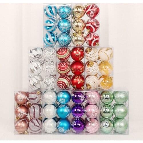 6cm Christmas Decoration Hanging Ornament Ball For Xmas Tree wedding birthday party home decor