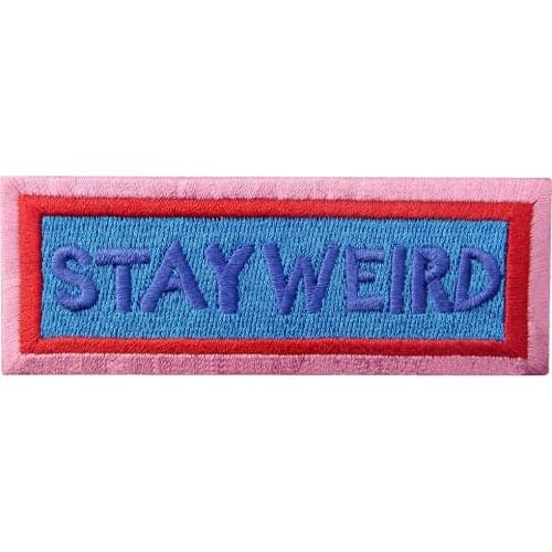 Embird Embroidered Patches for Jeans STAY WEIRD Ceo-Friendly Handmade 3D Badge