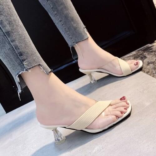 Womens Shoes Beige Square Toe Rhinestone Accessories High-heeled Sandals Rhinestone Stilettos Sexy Simple Roman Sandals Women