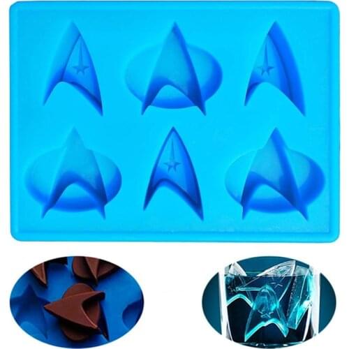 Star Trek Gifts Silicone Freezer Candy Chocolate Molds Cake Form Ice Cube Trays Cool Novelty Mini Starfleet Mold Great for Party