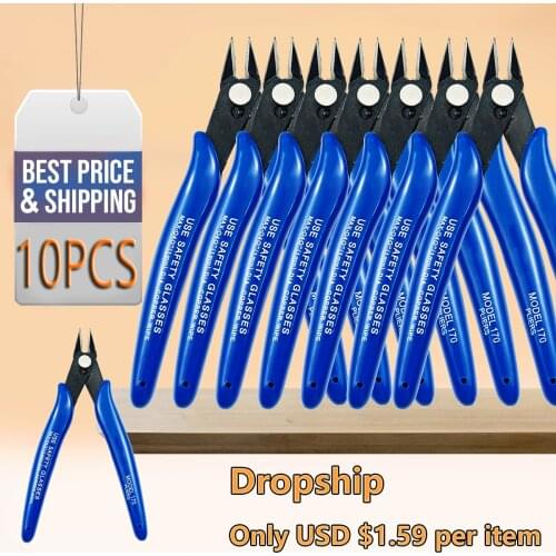 10pcs Dropship Pliers Multitool Tools Electrical Pliers Wire Cable Cutters Cutting Side Snip Flush Nipper Hand Tools edc Clamp