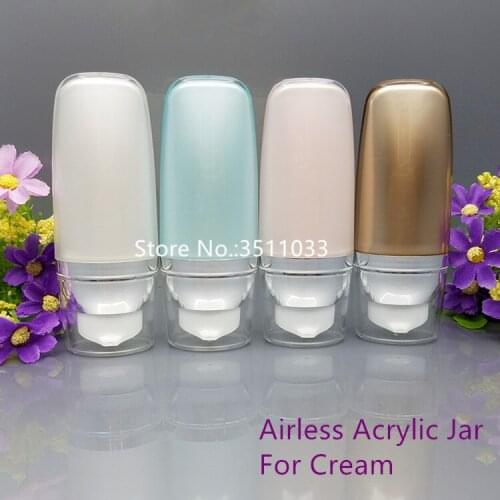 20PCS 30ml 50ml Airless Bottle Cosmetic Mildy Wash Cream Packing Bottle Empty BB Suncream Squeeze Bottle Airless Acrylic Tube