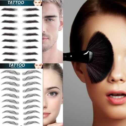 3D Eyebrow Tattoo Sticker Makeup Tool Dropshipping Eyebrow Sticker Bionic Tattoo Unisex Semi-Permanent Water Transfer Embroidery