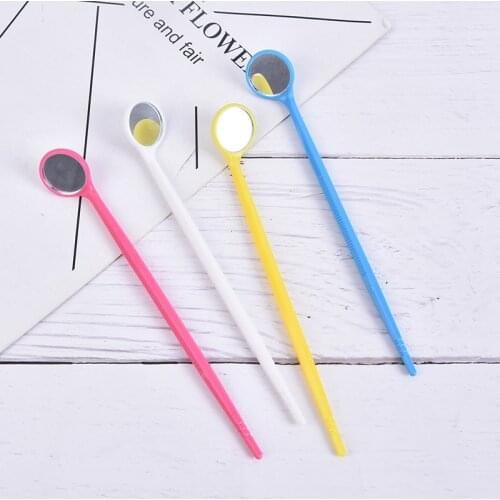 4Pcs Mini Dental Mirror Oral Care Healthy Tool for Teeth Cleaning Inspection Handle Mirror Unique Art Design Makeup Mirror