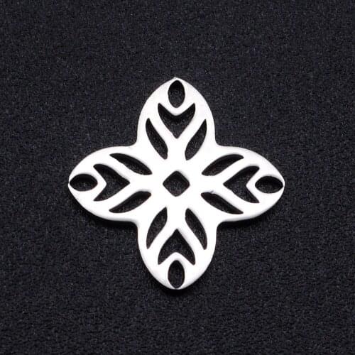 5pcs/lot Stainless Steel Clover Connector Charm Pendant Wholesale Accept OEM Order Necklace Pendants Never Tarnish Top Quality