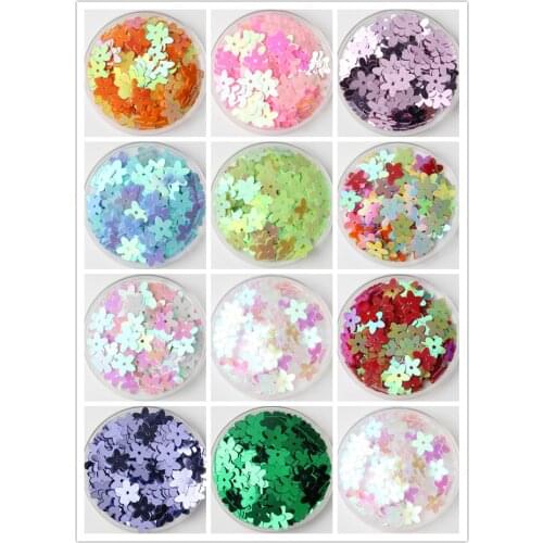 5000Pcs/lot 10mm Red Flower Shape Flat Loose Sequins Paillette Glitter Sewing Wedding Craft Decoration Scrapbook DIY Accessories