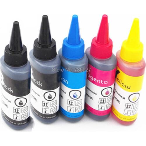 5X 100ml T2521 T2522 T2523 T2524 252XL Refill Dye ink for Epson WorkForce WF-3620 WF-3640 WF-7110 WF-7610 WF-7620 printer