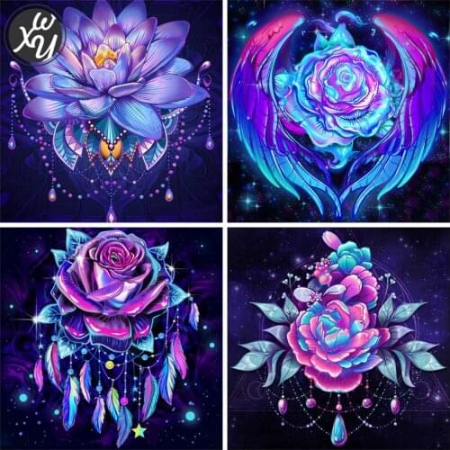 Diamond Painting Purple Diamond Painting Accessories Diamond Paintings Full Square Floral Cross Stitch Kit 5D Diamond Embroidery