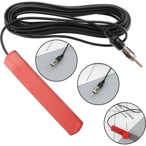 ANT-309 Car Radio Antenna Universal Car FM Radio Antenna Patch Black Radio Antenna Amplifier Aerial Windscreen Mount 85-112MHZ