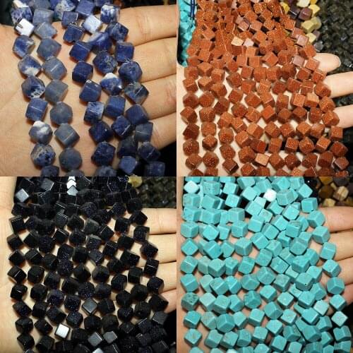 Natural Semi-precious Stone Loose Beads Strand Diagonal Square Shape 5x5mm DIY Beads for Making Bracelet Necklace