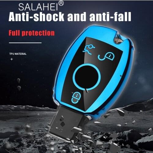TPU Car Key Case Cover Protection For Mercedes Benz W204 W212 C180 GLK300 CLS CLK CLA SLK C S E Class Keychain Car Accessories