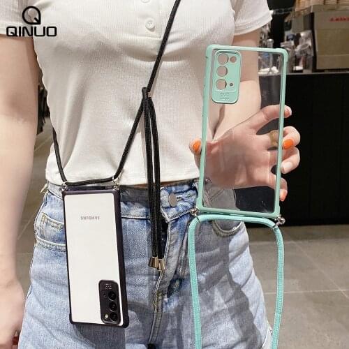 Strap Cord Chain Lanyard Case For Samsung Galaxy S21 S20 FE S10 Note 8 9 10 Plus 20 Ultra A50 A70 A51 A71 A12 A32 A52 A72 Cover