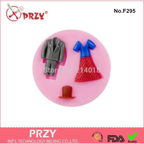 Clothing series Suits, skirts and hats Shaped silicone fondant Cake decoration mold soap mold l Jelly mold No.F295