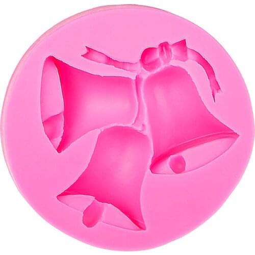 Hot Selling Christmas bells Silicone Mold chocolate Fondant moulds baking DIY Christmas cake Decorating Tools T0478