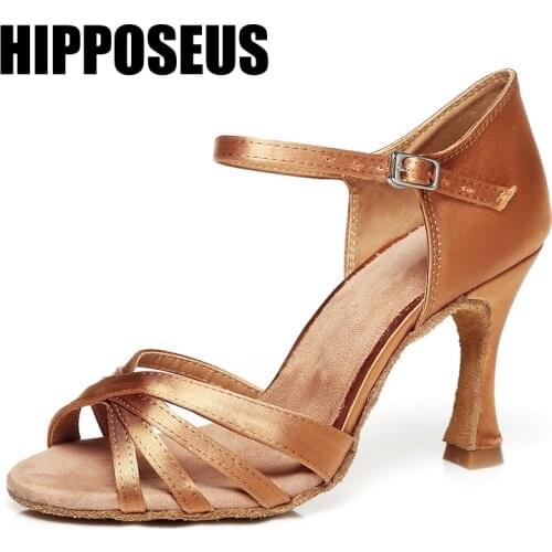 HIPPOSEUS New Latin Dance-Shoes Women Female Salsa Ballroom Dance Shoes Girls Ladies Modern Tango Soft Sole Party Dancing Shoes